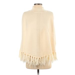 "Quiet Conversation" Cream Knit Poncho by Pink Lily size Small